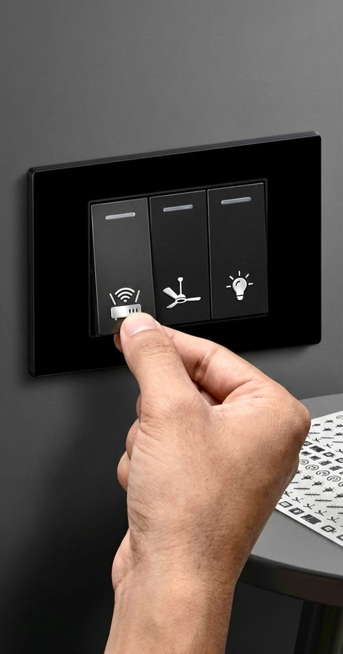 ✨Silver Metal Switch Sticker is a Premium Quality Metallic icon Sticker✨