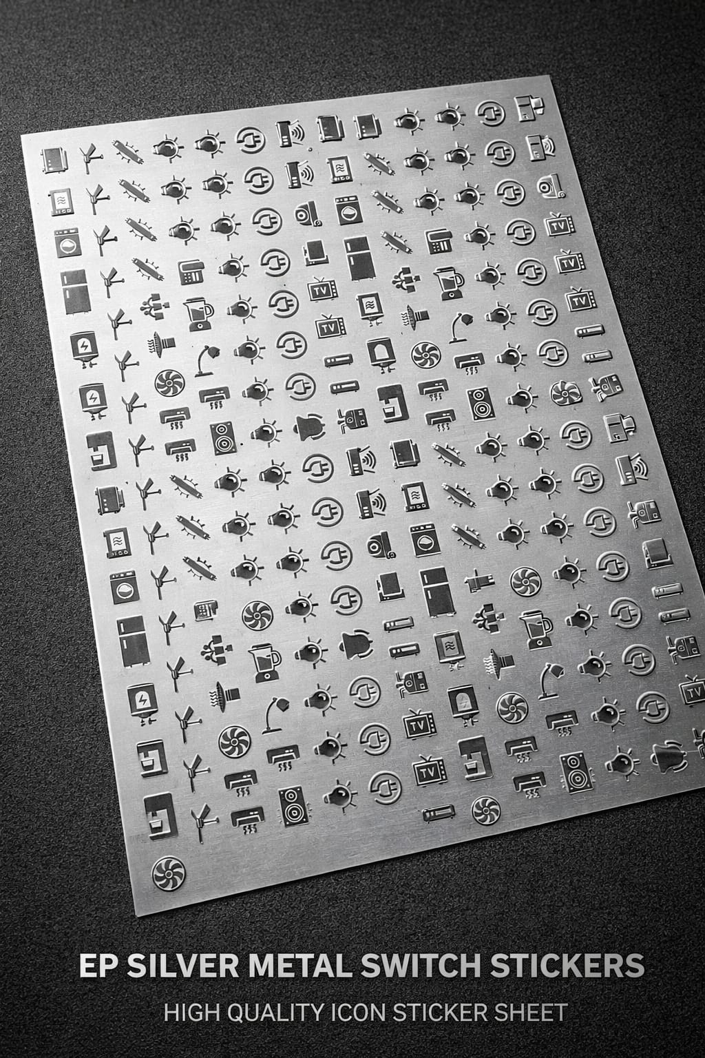 ✨Silver Metal Switch Sticker is a Premium Quality Metallic icon Sticker✨